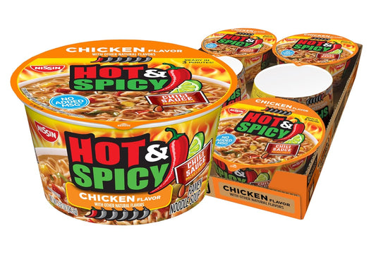Hot & Spicy Ramen Noodle Soup, Chicken, 3.32 Ounce (Pack of 6)