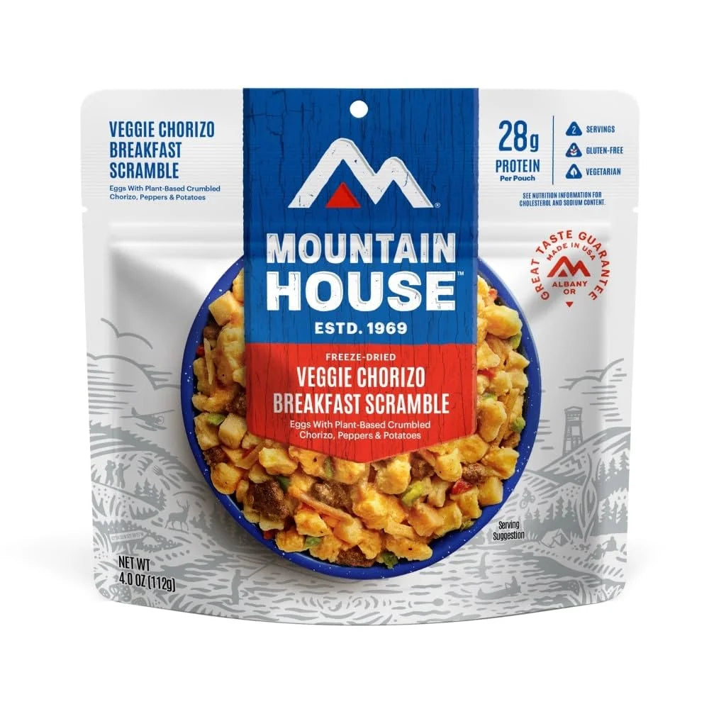 Veggie Chorizo Breakfast Scramble Food (6 Pouches) | Freeze Dried Backpacking & Camping Emergency Food ✅