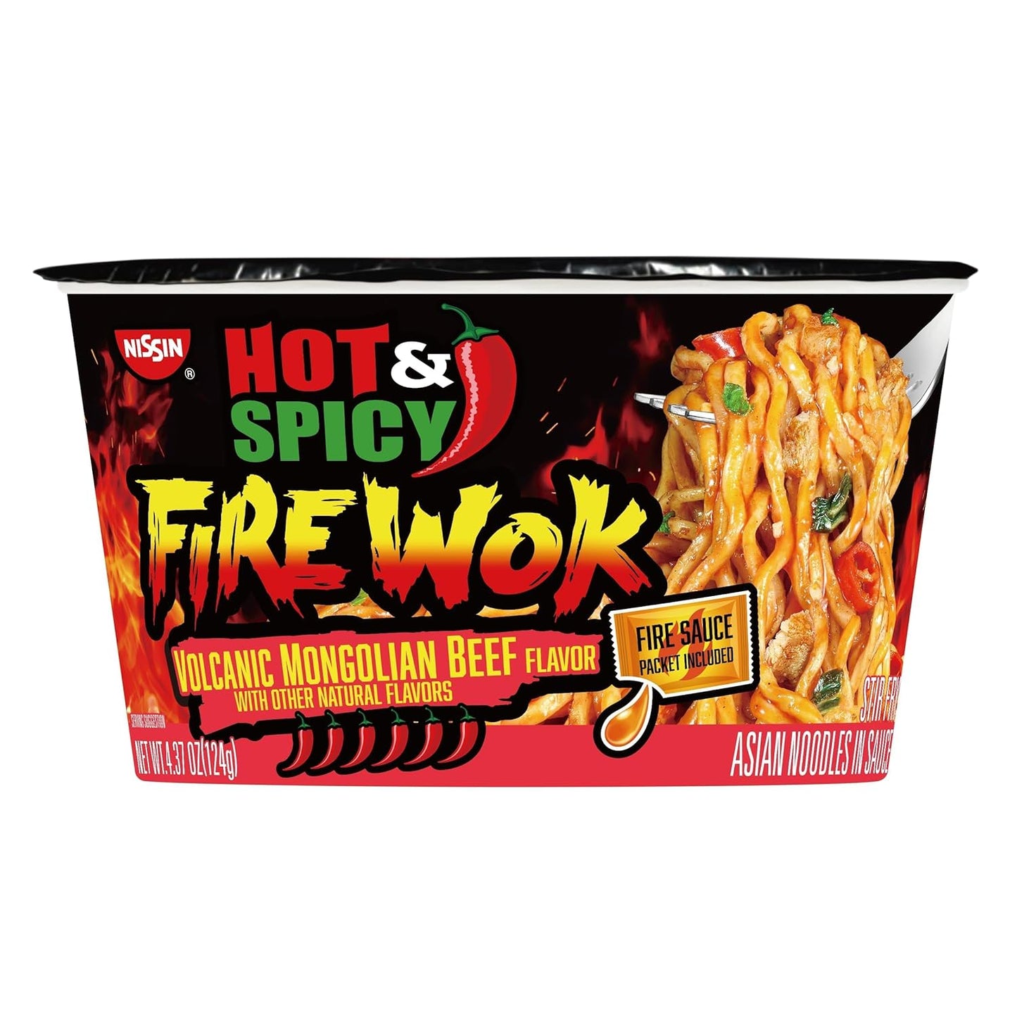Hot & Spicy Fire Wok, Volcanic Mongolian Beef, 4.37 Ounce (Pack of 6)