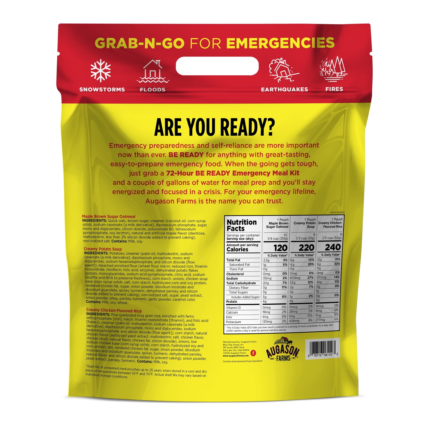 72-Hour BE READY Emergency Meals