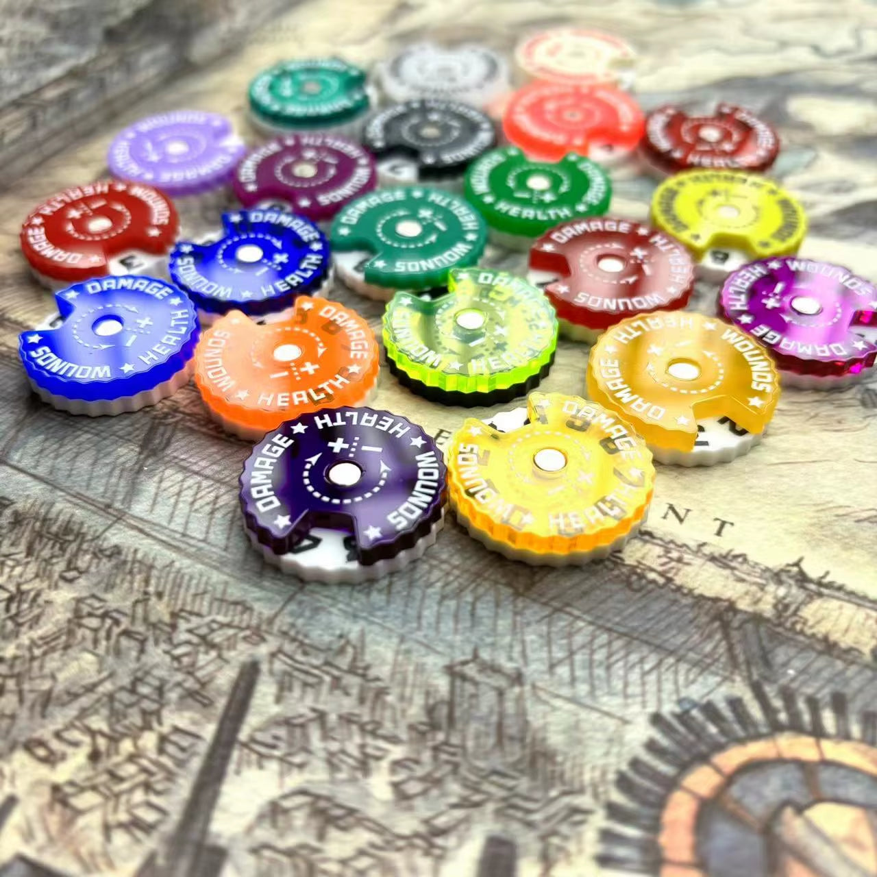 Game Health Tracker, 25Mm Wounds Counter for Tabletop War Games 0-9