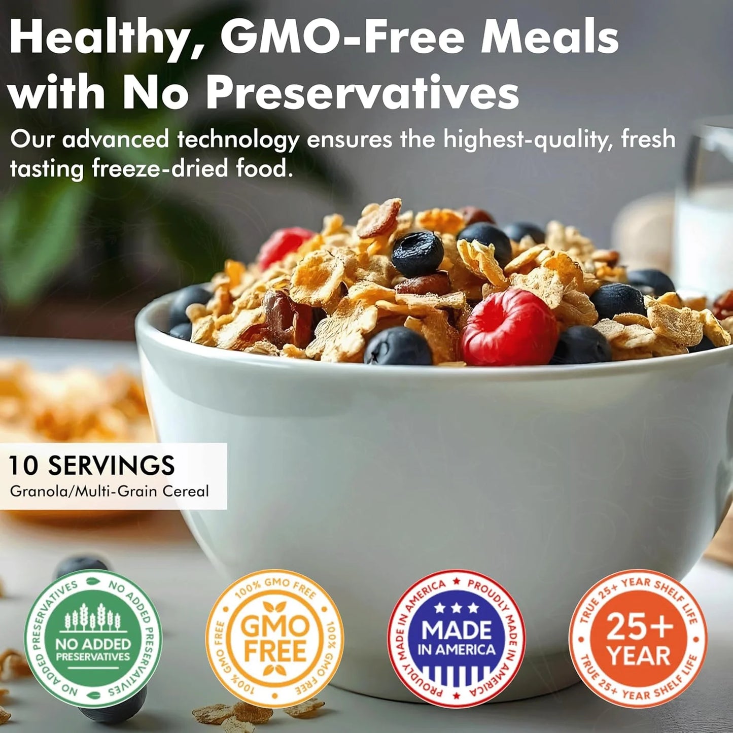 INT-NMFP 144 Meals, Emergency Survival Food Storage Kit, Separate Rations, in a Bucket, 25 plus Year Shelf Life, Gmo-Free