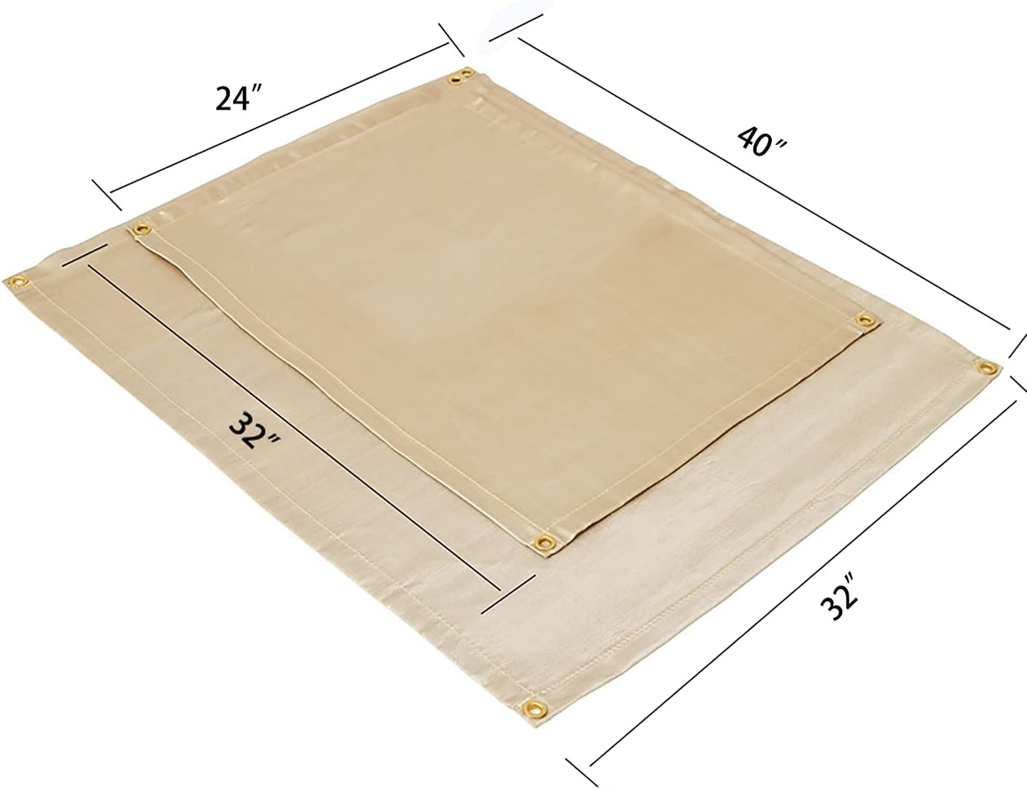 Fire Pit Mat for Deck Fireproof, Outdoor Wood Stove Hearth Pads, Camping BBQ Mat with Fire Retardant Material to Protect Your Deck Patio Lawn Campsite from Fire Burn, Yellow, 40“X32”