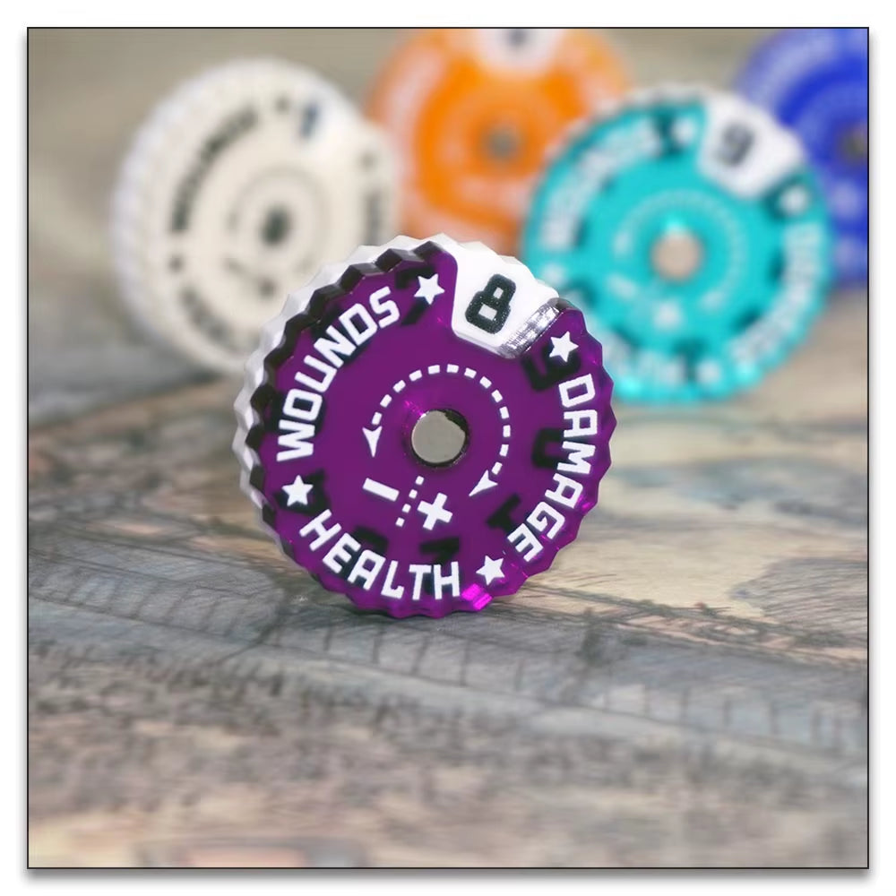 Game Health Tracker, 25Mm Wounds Counter for Tabletop War Games 0-9