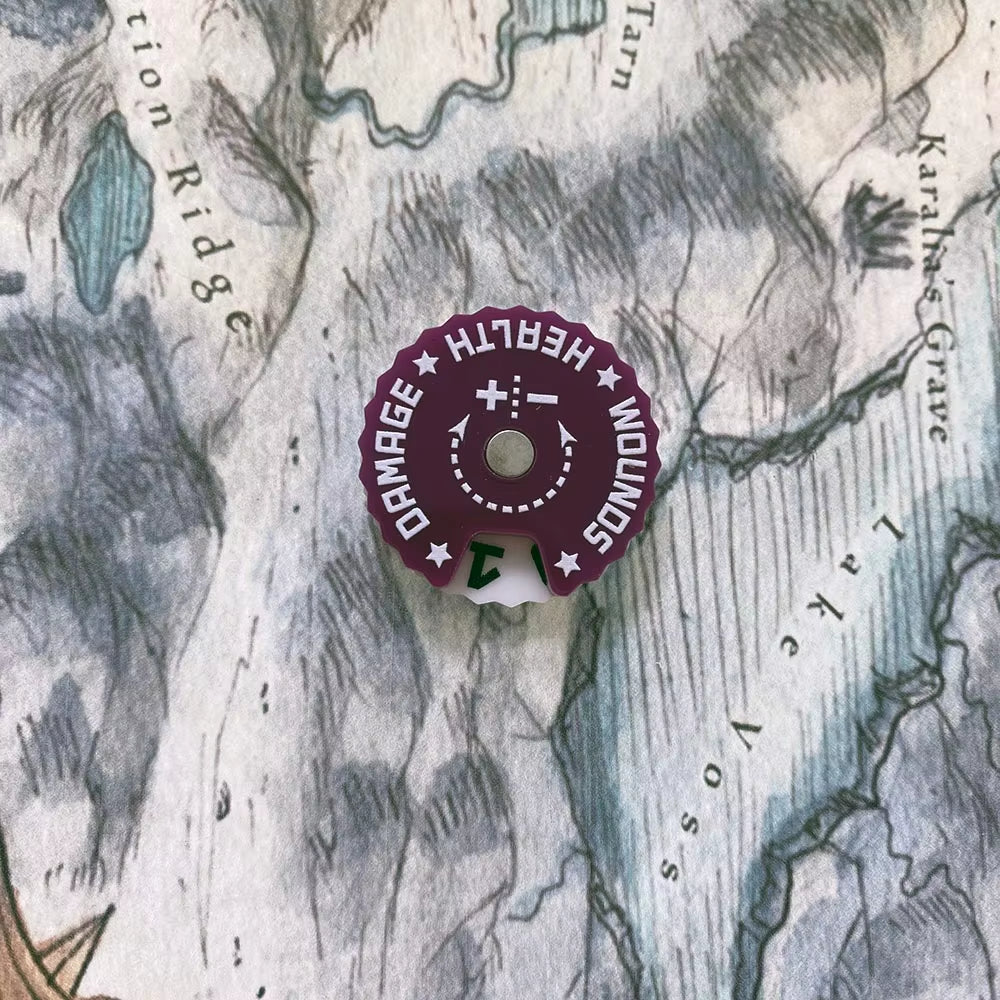 Game Health Tracker, 25Mm Wounds Counter for Tabletop War Games 0-9