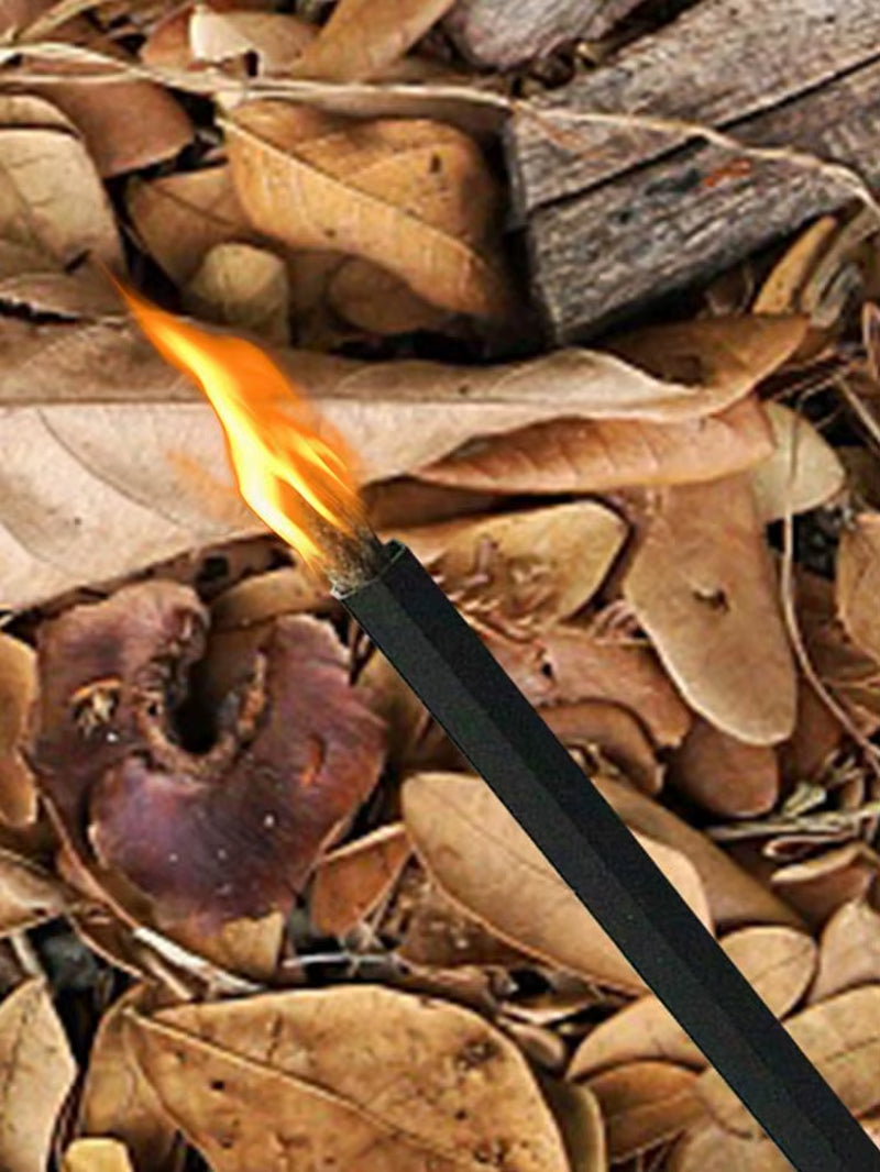 Camping Barbecue Fire Lighter, Wax-Dipped Hemp Rope, Fire Lighter, Outdoor Survival Fire Tool Tinder Wick Hemp Cord with Aluminu