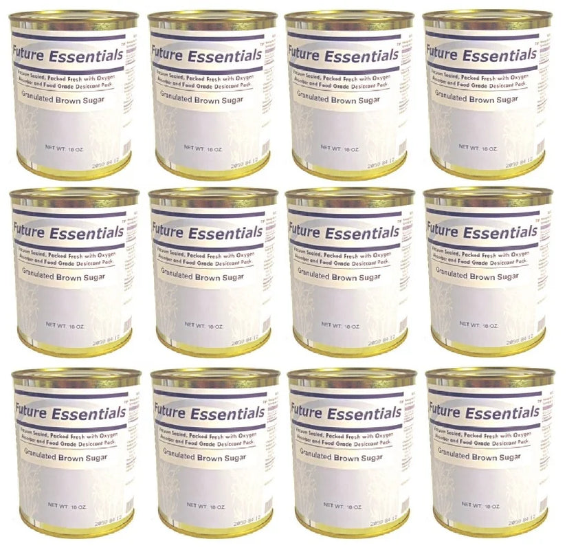 Long Shelf Life Emergency Food Canned Granulated Brown Sugar- 12 Cans