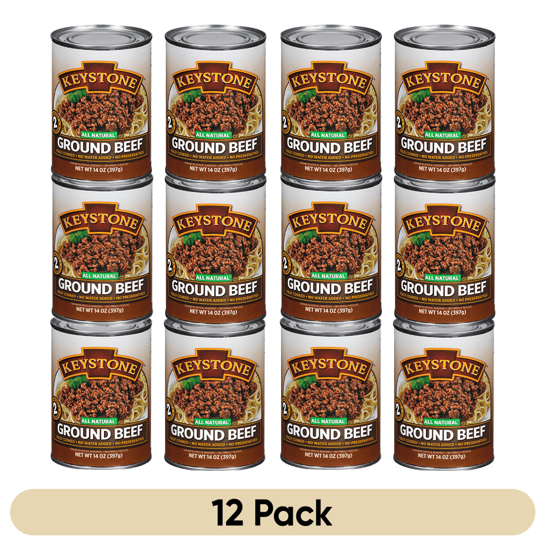 Fully Cooked Ground Beef, 14 Oz, 12 Pack - Ready for Camping, Hiking, Backpacking
