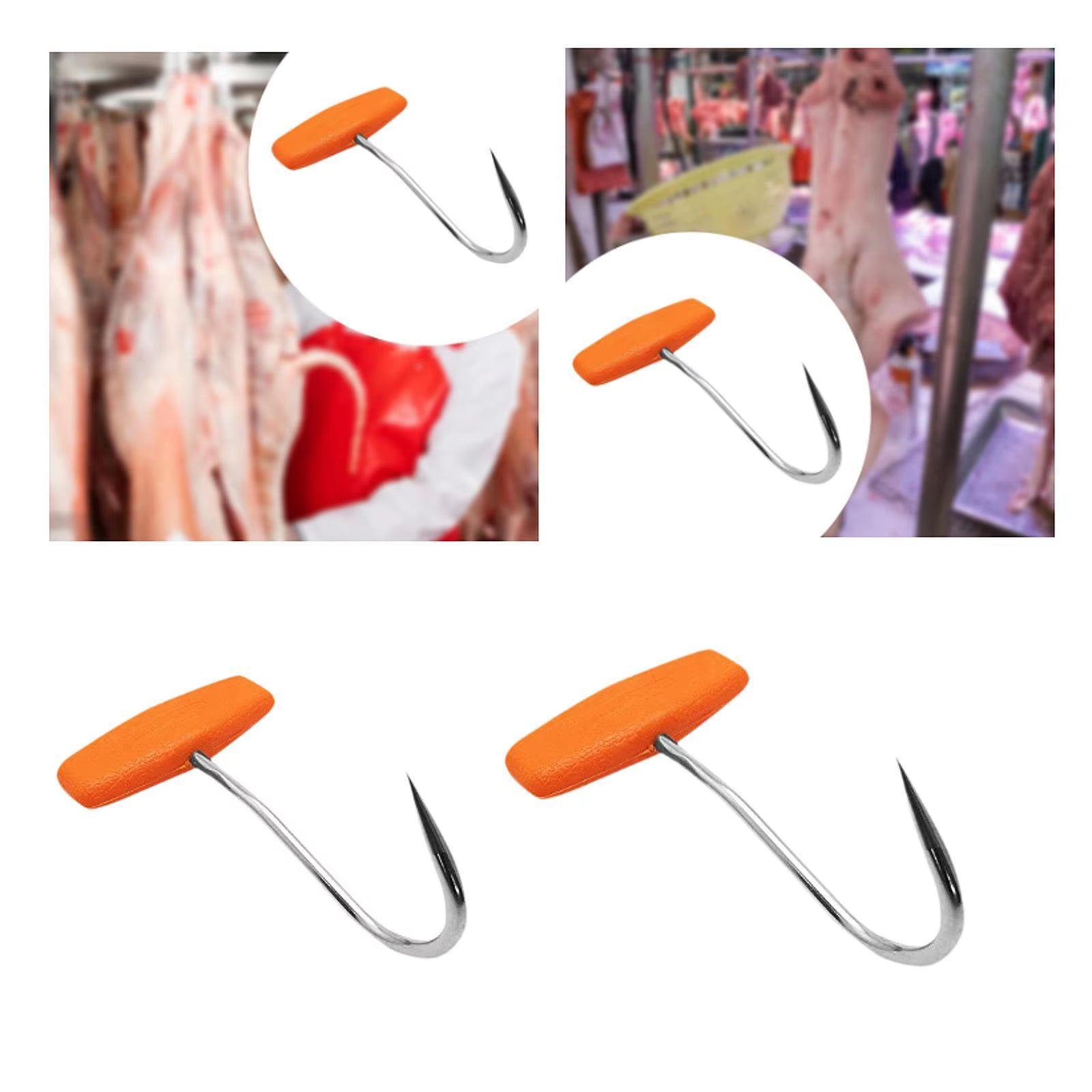 Butcher Meat Hook BBQ Steak Grill Hook for Meat Preps Meat Processer Grocery