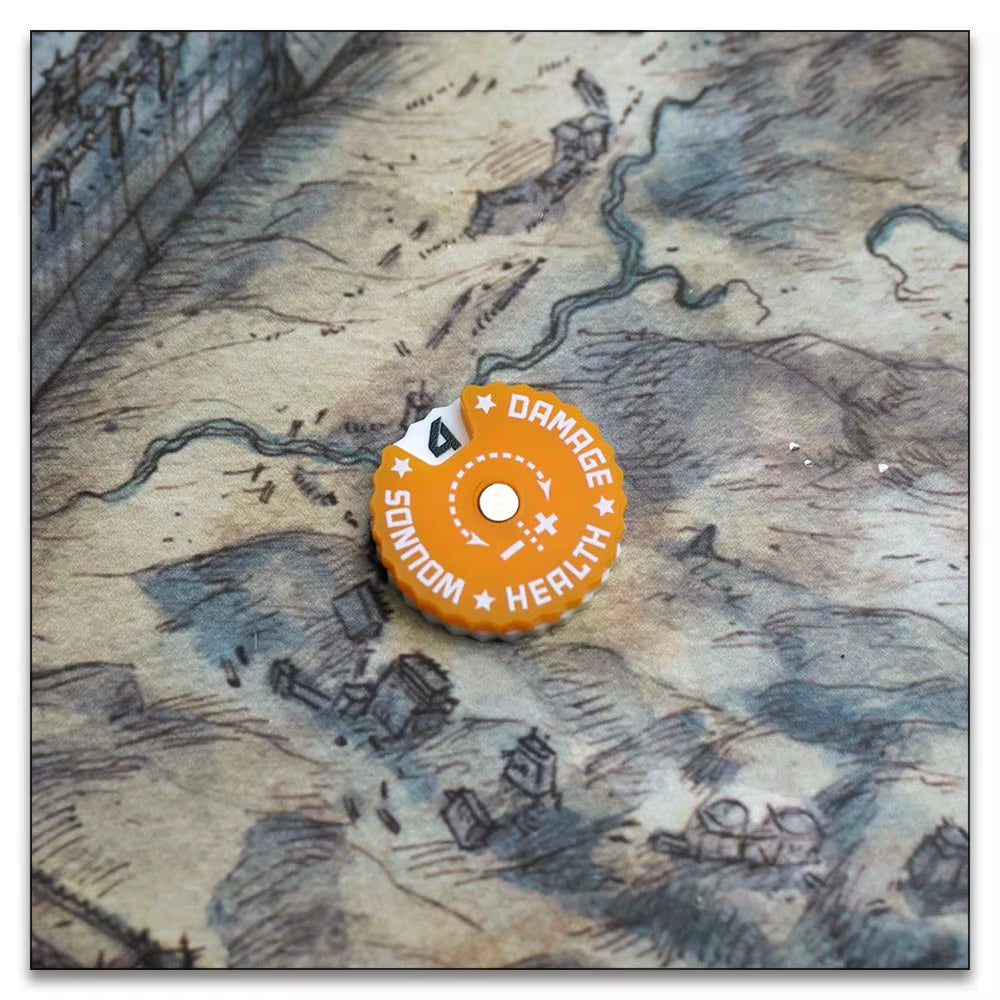 Game Health Tracker, 25Mm Wounds Counter for Tabletop War Games 0-9