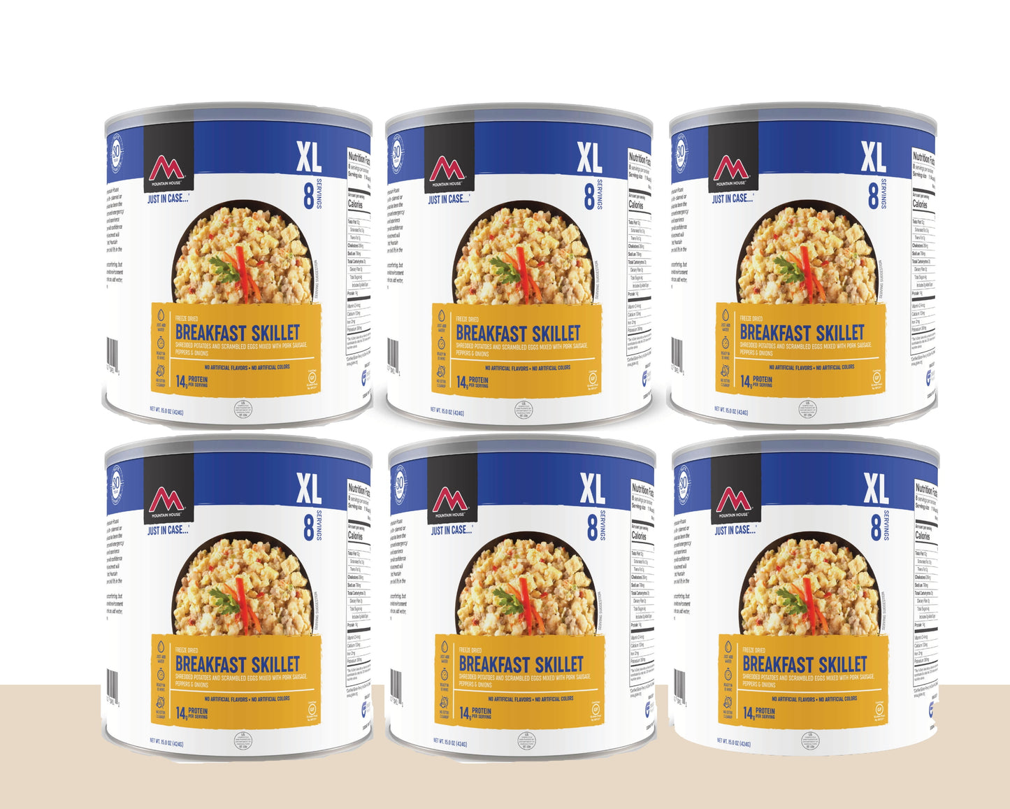 (6 Cans)  Breakfast Skillet #10 Can Emergency Long Storage Food for Camping, Hiking & Backpacking ✅