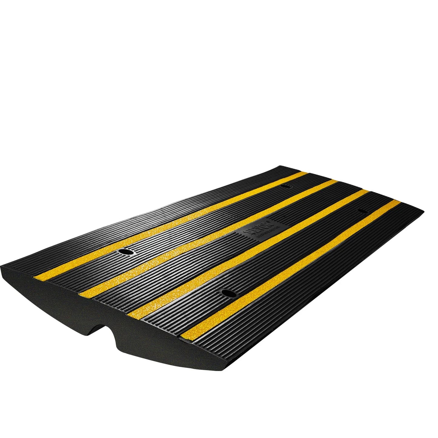 VEVOR Rubber Curb Ramp for Driveway 1 Pack, 15T Heavy Duty Sidewalk Curb Ramp, 2.6 Rise Height Cable Cover Curbside Bridge Ramp for Garage for Low Cars, Wheelchairs