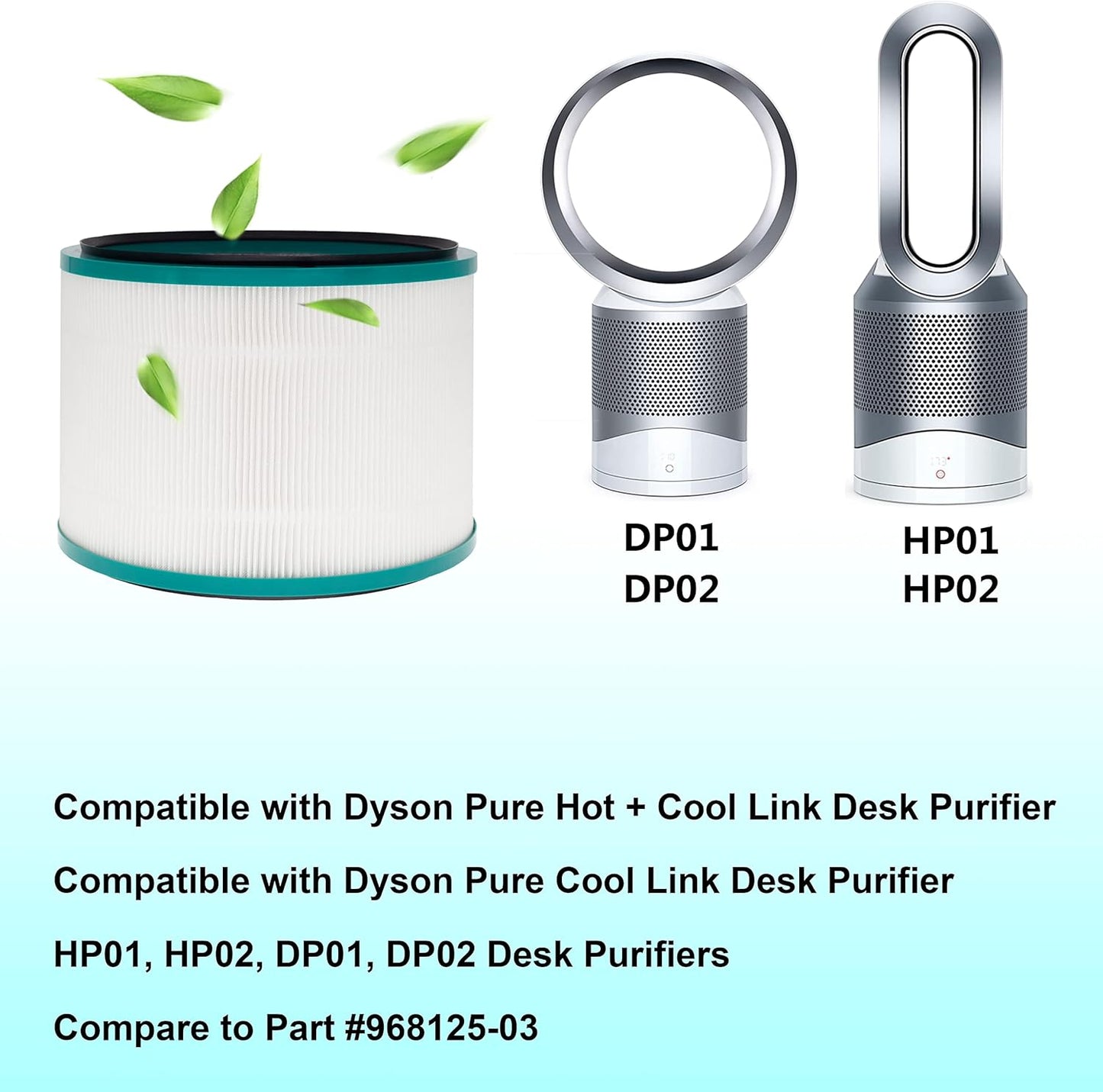 Air Purifier Filter Replacements for Dyson Pure Cool Link DP01 DP02, Pure Hot + Cool Link HP01 HP02 HP03, Part # 968125-03