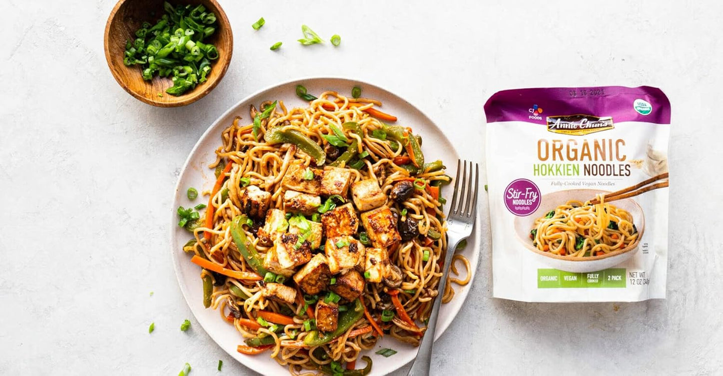Organic Stir-Fry Noodles, Hokkien, Organic, Vegan, 12 Oz (Pack of 6)