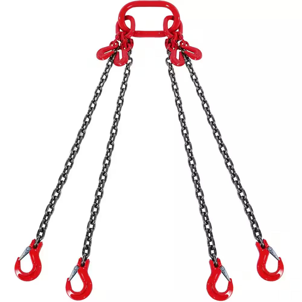 Chain Sling,1/4 In. X 5 Ft. Lifting Chains with Hooks,G80 Engine Chain Hoist Lifts, 6600 Lbs./3 Ton Lifting Sling Chains