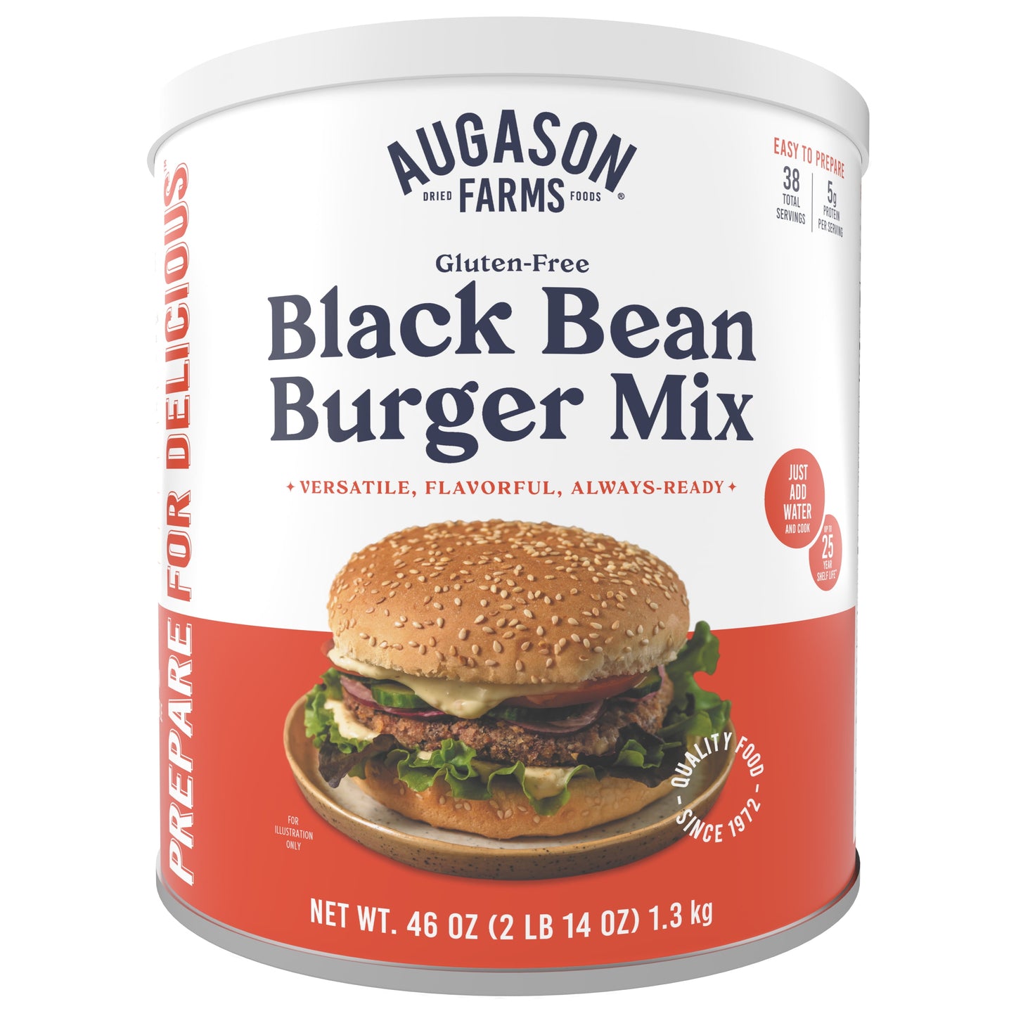 (3 Pack)  Gluten Free Black Bean Burger 2 Lbs 14 Oz No. 10 Can