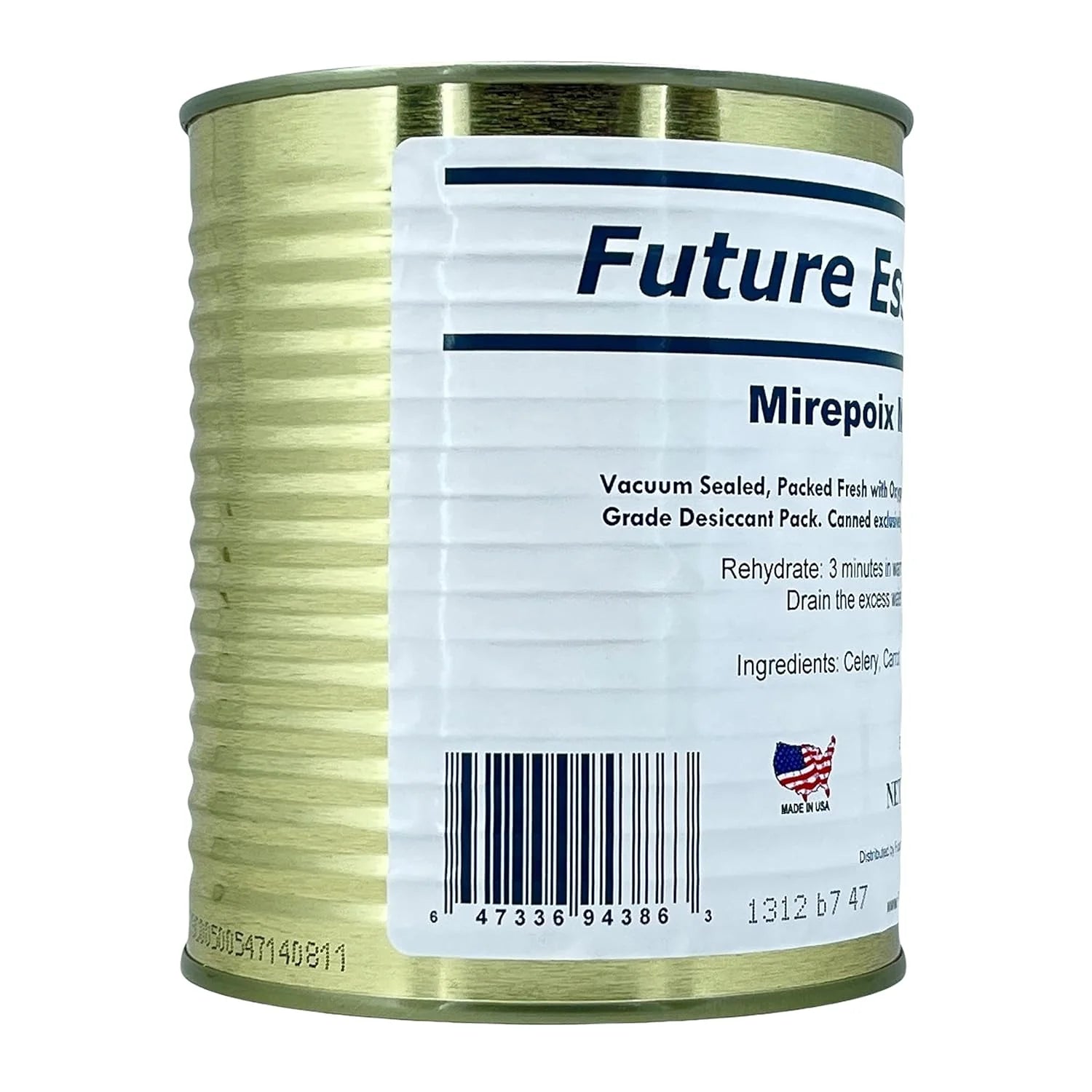 (12 Cans Pack)  Dehydrated Mirepoix Mix (Soffritto) with Dried Carrots, Celery & Onions | Stable Emergency Food | Hiking, Backpacking & Camping | Easy Prep Survival Food | #2.5 Can