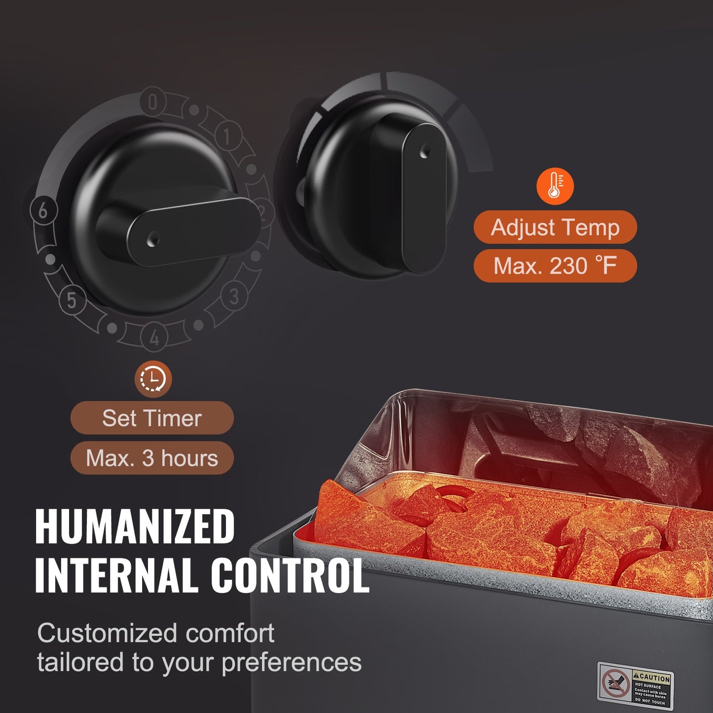 Uimoso Sauna Heater Stove 6KW Wet & Dry Stailess Steel W/ Internal Controller