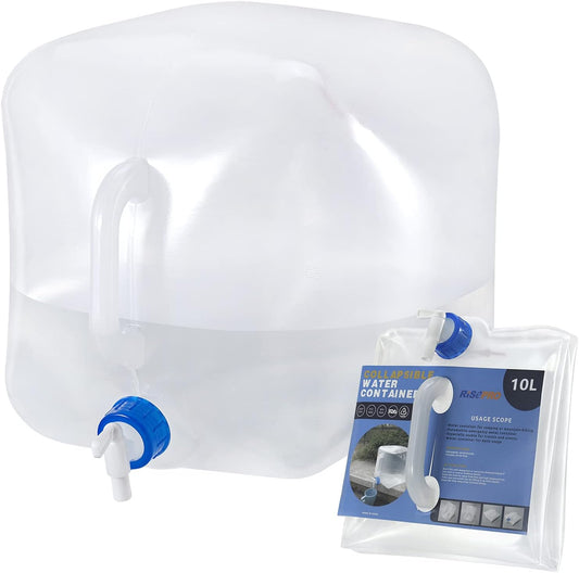 Collapsible Water Container with Spigot, BPA Free Storage Jug Canteen for Outdoor Camping Hiking & Emergency Survival Kit, Foldable Portable