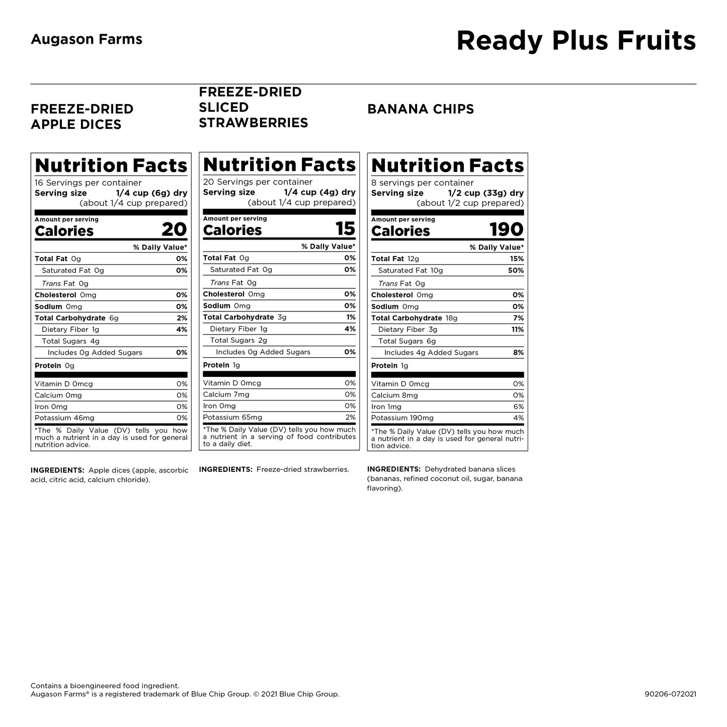 READY PLUS™ Freeze-Dried and Dehydrated Fruits Resealable Pouch Emergency Food Supply 15.6 Oz.