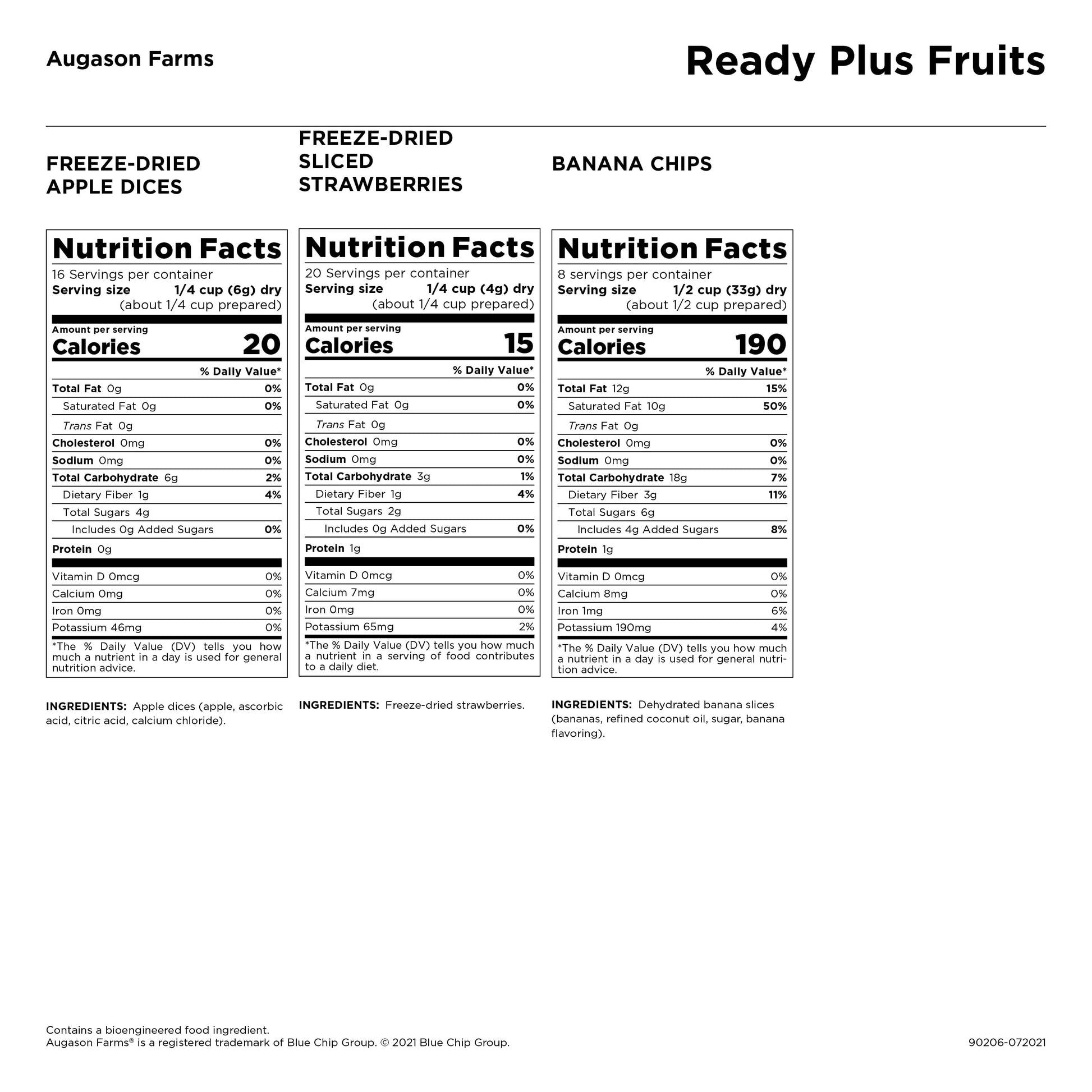 READY PLUS™ Freeze-Dried and Dehydrated Fruits Resealable Pouch Emergency Food Supply 15.6 Oz.