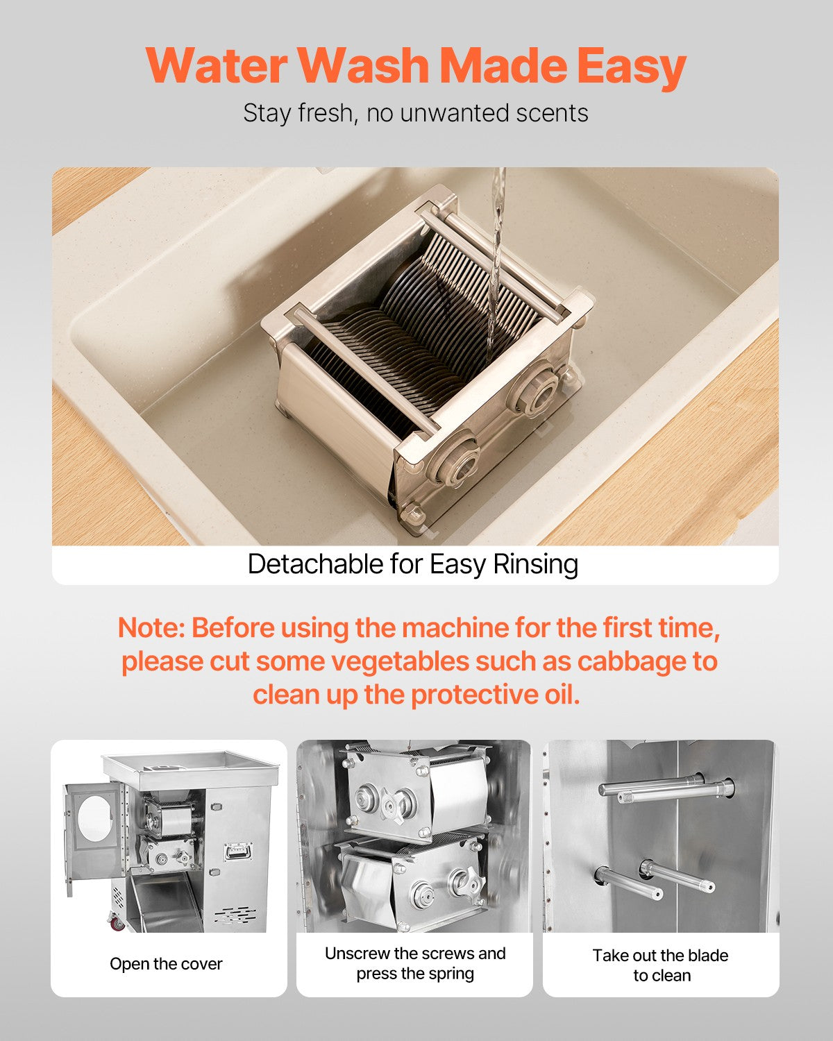 VEVOR Meat Cutter Machine 1100W Commercial Cutter Meat Slicer for Kitchen