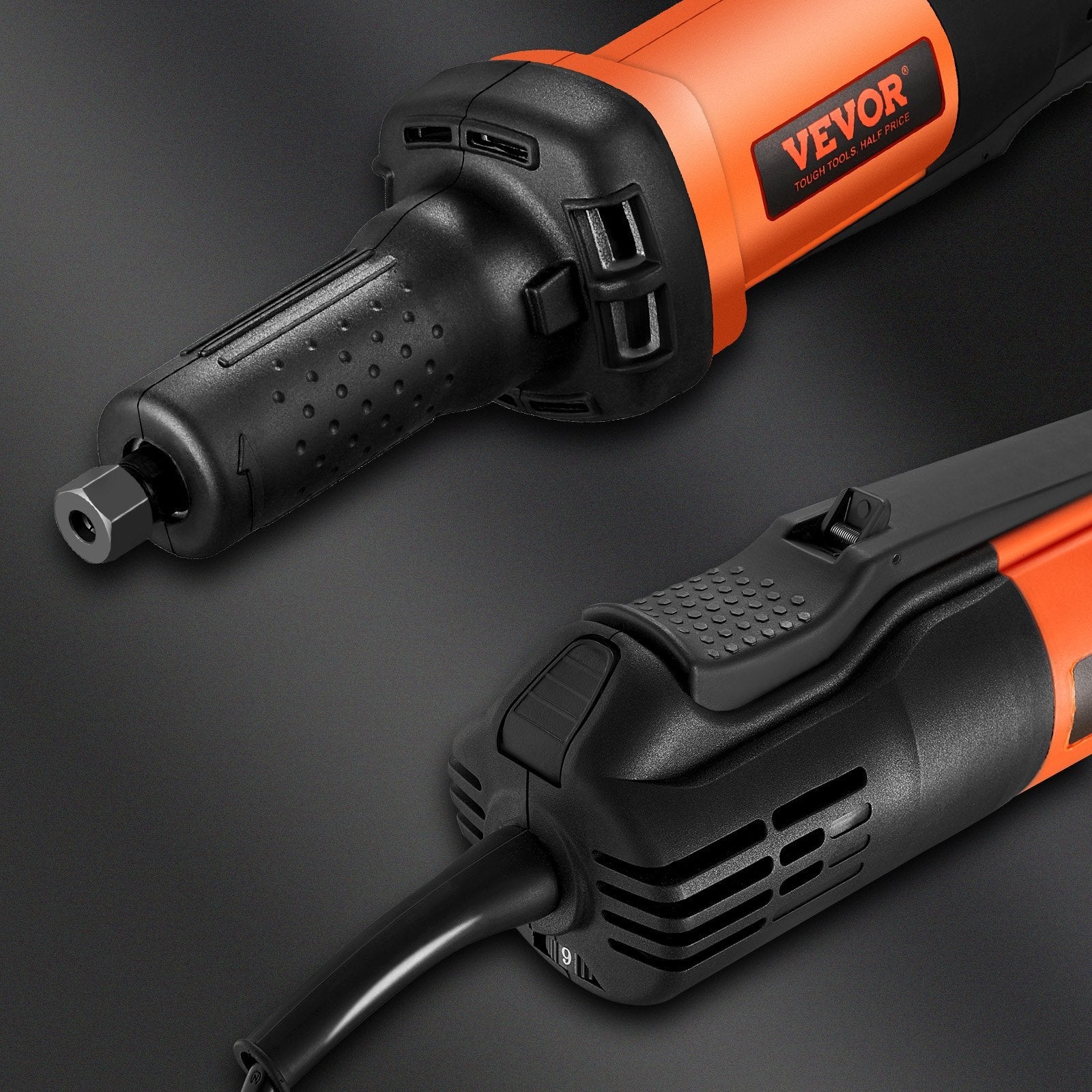 VEVOR Die Grinder, 1/4 Collet Variable Speed (10000-28000RPM), Heavy Duty Electric, Ergonomic Grip for Rust Removal, Grinding, Cutting, Polishing, Welding Repair, Deburring, with 1/4 & 1/8 Collets